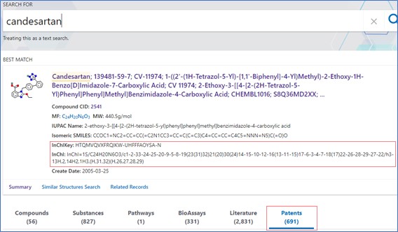 InChI/InChI keyの調べ方（PubChem)